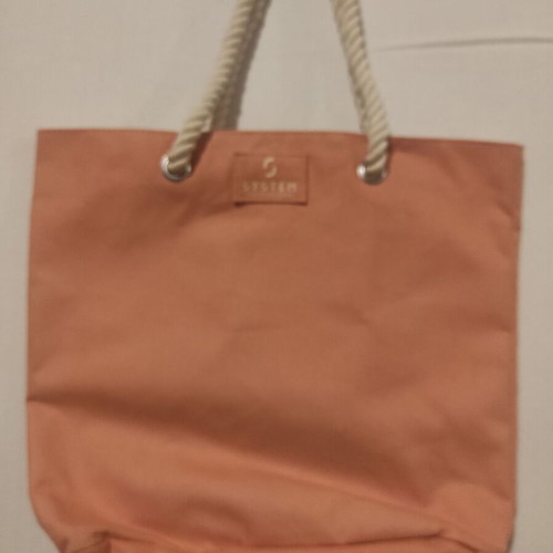 Summer women's shoulder bag apricot new with rope handles