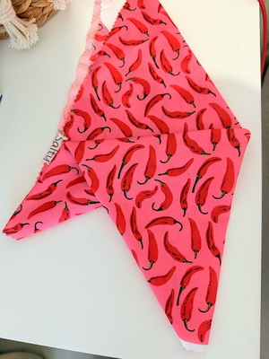 Satin hair bandana with peppers new