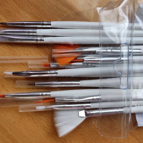 Manicure brush set, 15 pieces, new