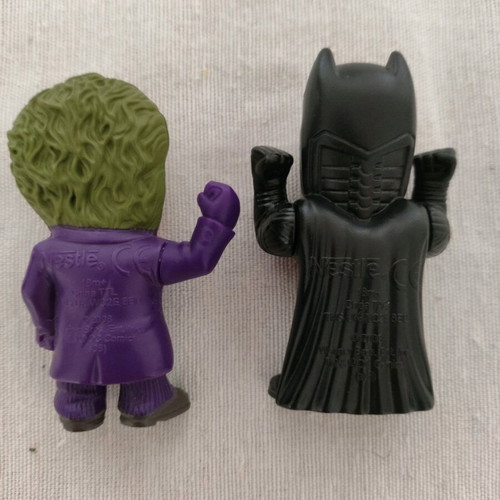 Batman Dark Knight and Joker 7cm figures like new, 2008 Nestle