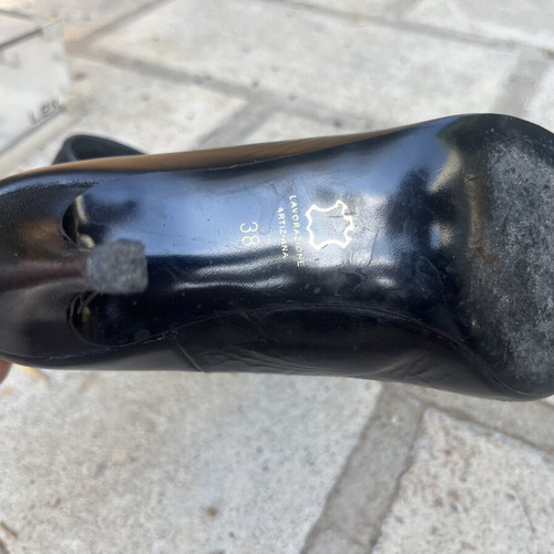 Makis Kotris black leather pumps like new, size 38