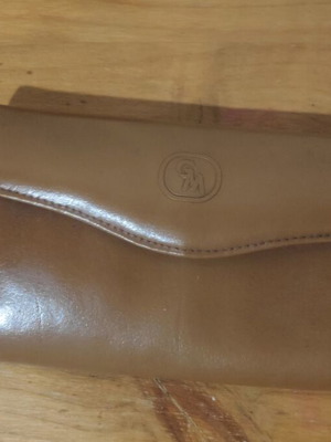 Vintage leather wallet used, brown, zipper needs repair