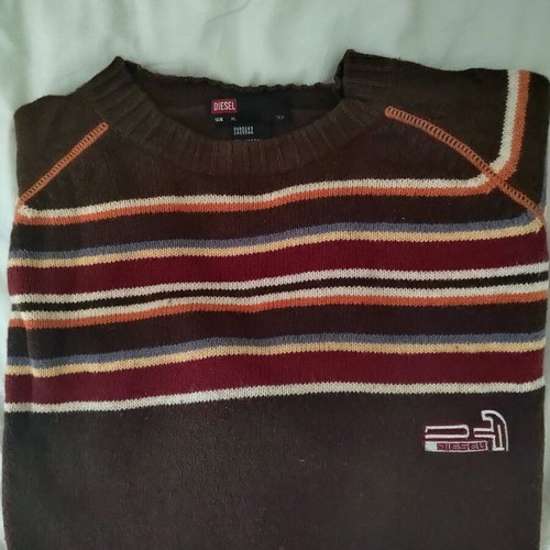 Diesel brown wool and cotton pullover size XL like new