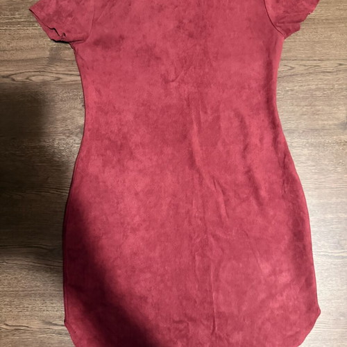 Cherry Koko Red Faux Suede Mini Dress, Size M
