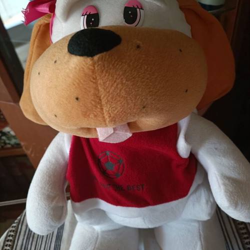 Plush dog 60cm with red shirt
