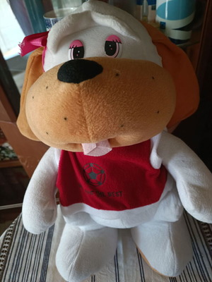 Plush dog 60cm with red shirt