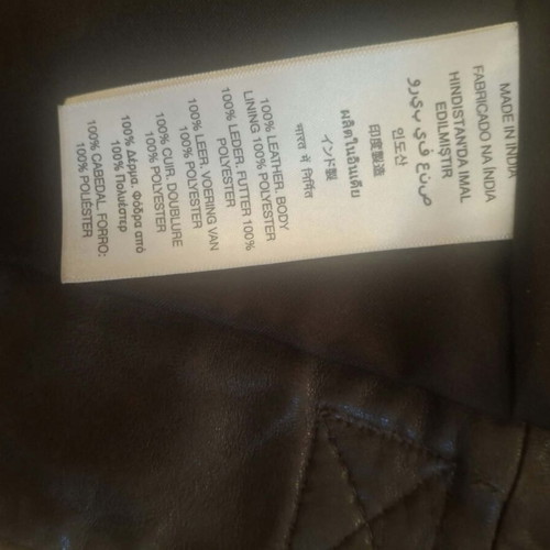 DKNY Jeans leather women's jacket, brown and green