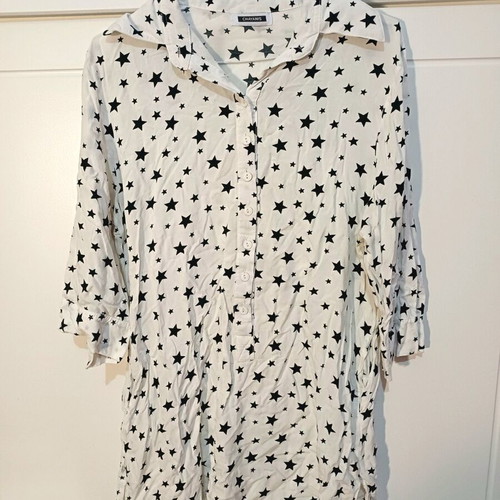 Shirt with pattern like new, size S-M, black and white
