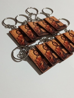 Μπρελόκ με τον Ιησού Χριστό καινούργια, πακέτο 10, ξύλινα