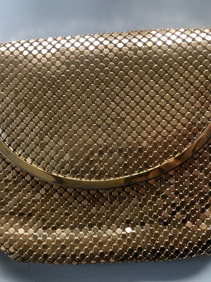 Evening purse with gold metal fabric like new