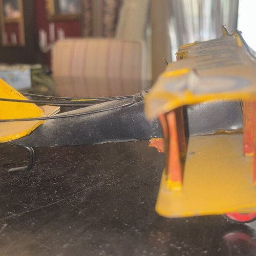 Metal miniature airplane used, 21x21 cm