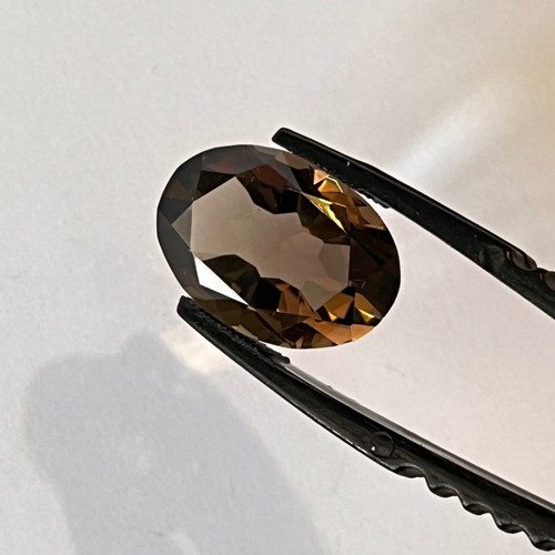 Smoky quartz natural oval cut gemstone, new