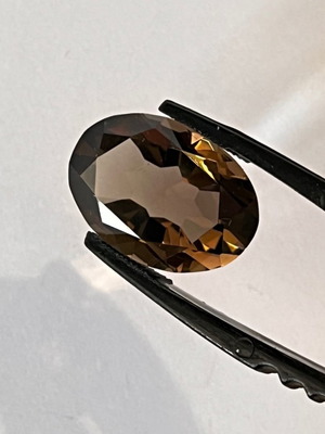 Smoky quartz natural oval cut gemstone, new