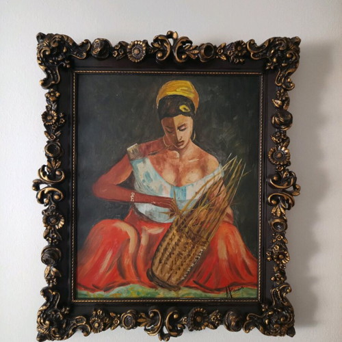 Signed painting like new in wooden frame from the 1970s