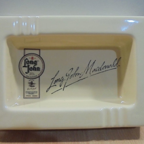 Long John McDonald scotch whisky old promotional ceramic ashtray used