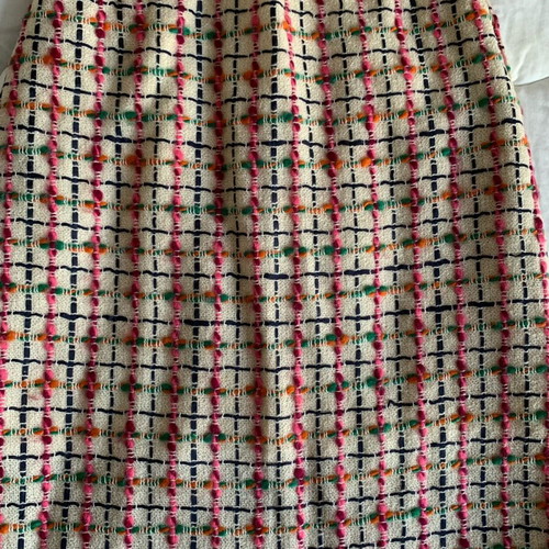 Set of 2 women's skirts L used, black faux fur & multicolor tweed