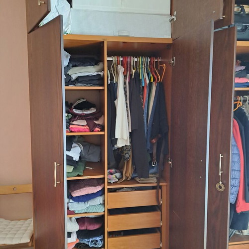 Wardrobe handmade oak 7-door like new, dimensions 3.40×0.60×2.70 m