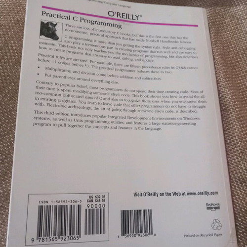 Practical C book used, English language