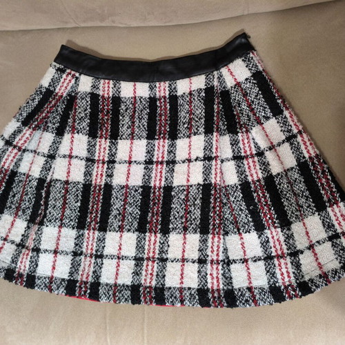 Y-CLU' Top for Kids Teen Skirt new, plaid with leather detail