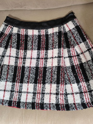 Y-CLU' Top for Kids Teen Skirt new, plaid with leather detail