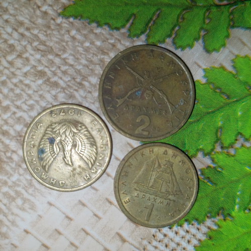 Coin lot used with German marks and Greek drachmas