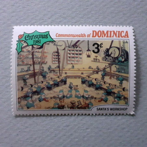 Disney Santa's Workshop Stamps Set 7 1981 new from Dominica