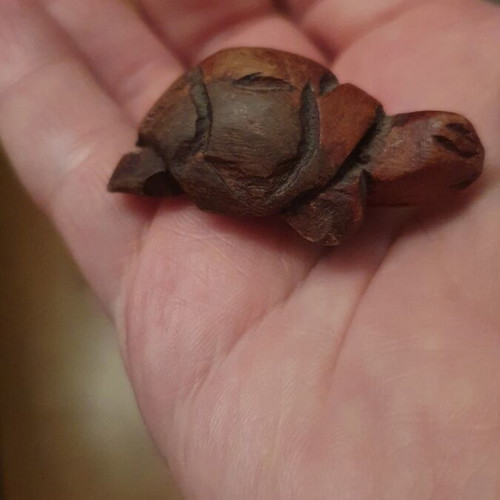 Wooden decorative carved turtle from Corfu new