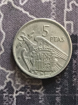 Spain 5 Pesetas 1957 coin like new