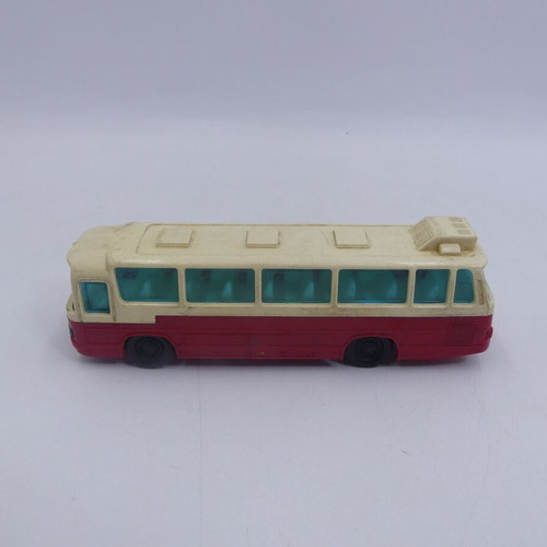 Joy Toy No 51 Mercedes Benz Bus used, retro 70's white red with blue windows