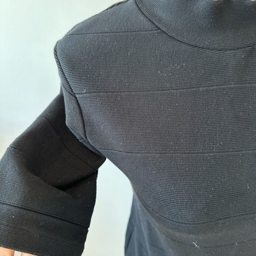 Zara knitted black dress size large used with back zipper