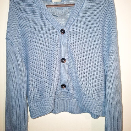 Blue knitted cardigan with buttons like new