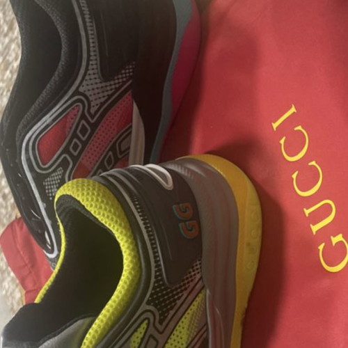 Gucci Ultrapace R sneakers used, size 37.5, neon pink and yellow