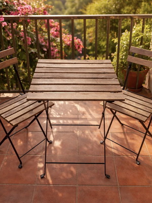 Wooden table set with two chairs like new