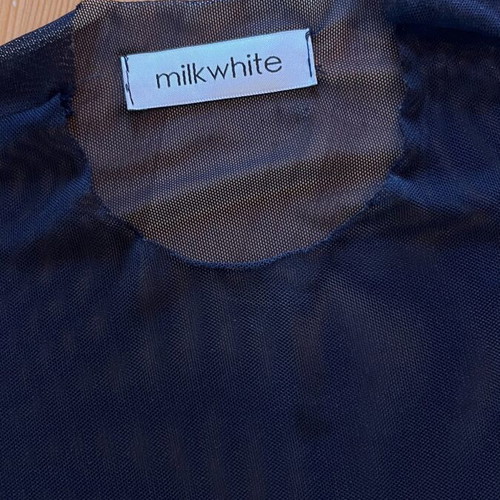 Milkwhite mesh top with crystals like new, size M
