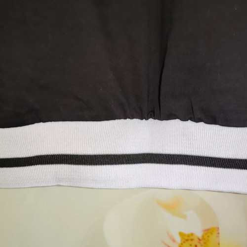 Short blouse v neck New Imperial black and white, size XL