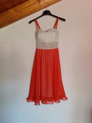 Bibibo evening dress new, red, elastic waist, bust support, size XS-S