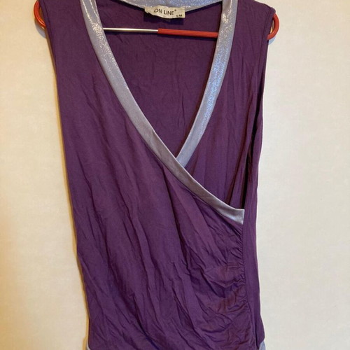On Line women's blouse like new, purple and silver, size M