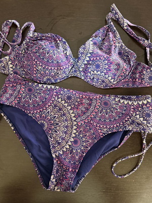 Γυναικείο μαγιό δύο τεμαχίων plus size 54/56 mandala μωβ ροζ σαν καινούργιο