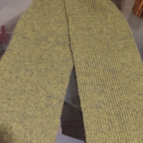 Knitted hat and scarf set new in light olive-yellow color