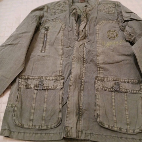 Kids jacket khaki gray like new, size 122-128 cm