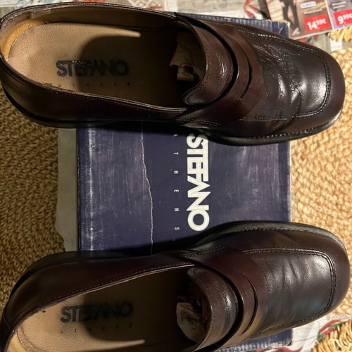 Stefano leather loafers moccasins used size 45 brown