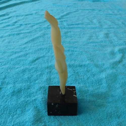 Cycladic figurine replica with marble base, resin