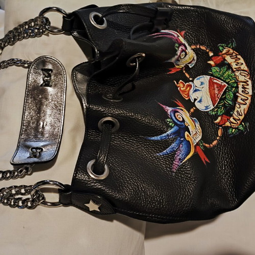 Leather crossbody bag Italian large pouch like new