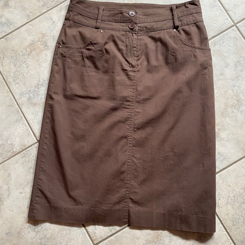 Midi skirt brown, like new, high-waisted, size M