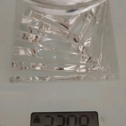 Glass vase 32.5 cm high, round, heavy