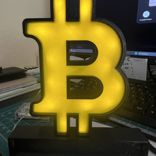 Btc collectible lamp used, 3D printed with batteries