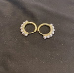 Gold-plated pearl earrings