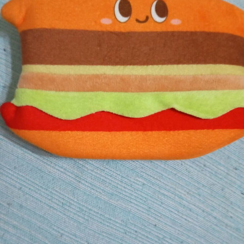 Miniso burger-shaped pencil case like new, soft material
