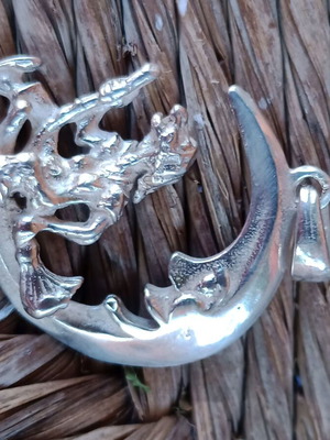 Silver 925 pendant with witch and broom like new, Apefton