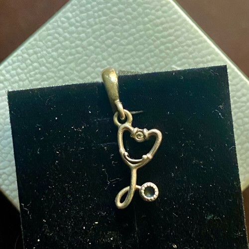 Pandora charm stethoscope like new, silver